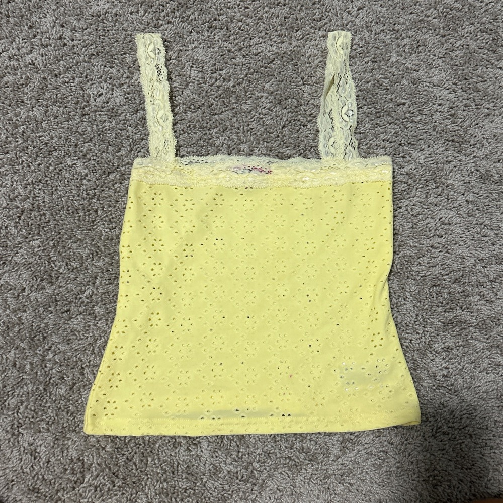 Edikted Yellow Cropped Fitted Camisole